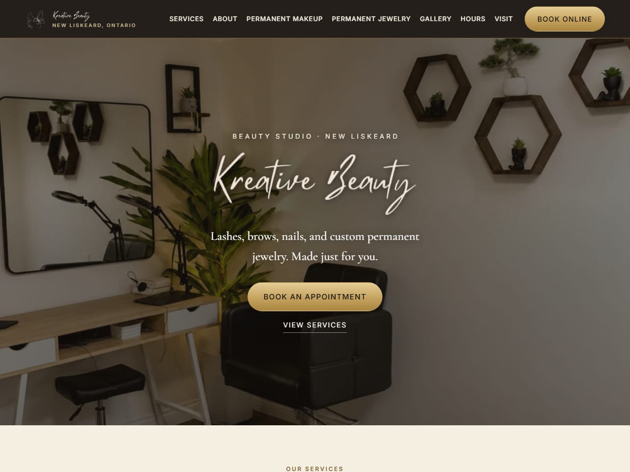 Kreative Beauty homepage