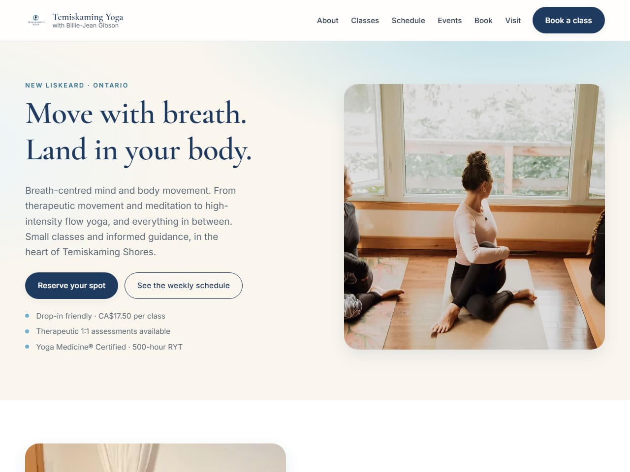 Temiskaming Yoga homepage