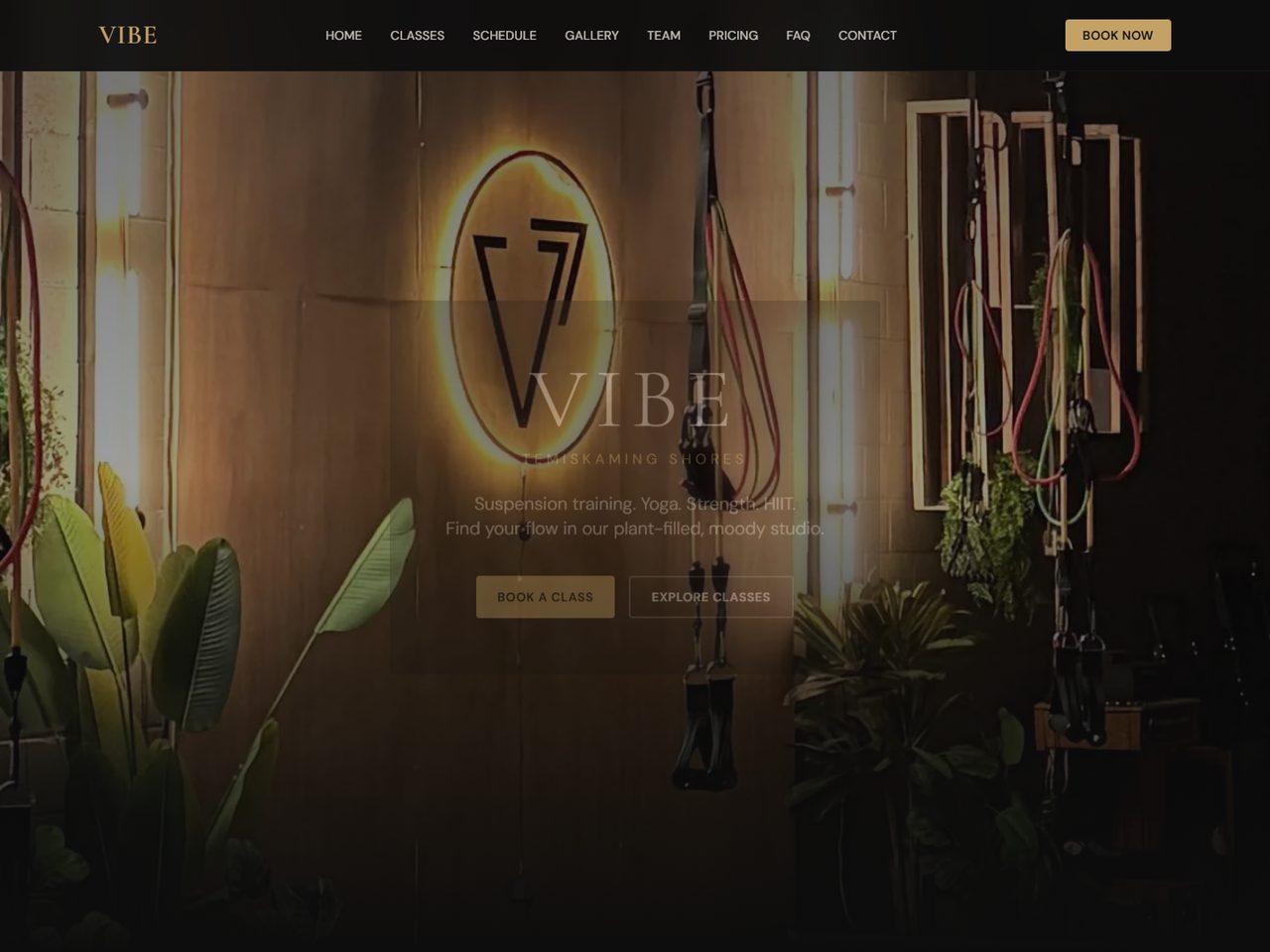 Vibe Yoga homepage